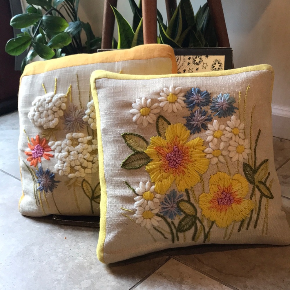 Vintage hand made spring Pillows